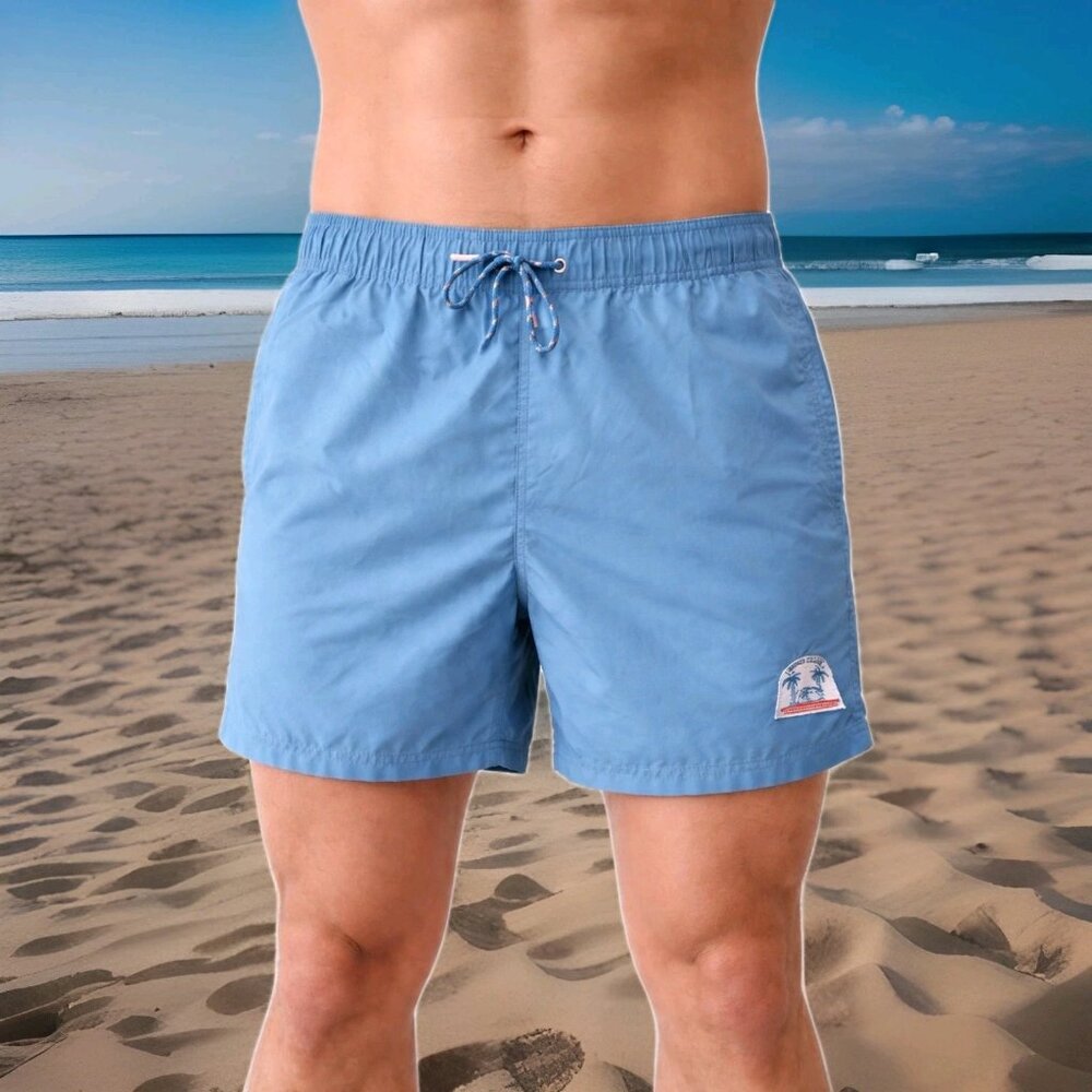 Party Sharks Swim Trunks XL Blue Graphic Beach Shorts Mesh Lined